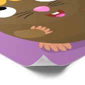 かわいいモルモットhappy cartoonイラストレーション ポスター (角)