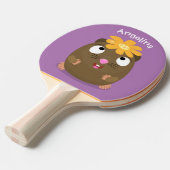 かわいいモルモットhappy cartoonイラストレーション 卓球ラケット (正面アングル)
