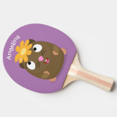 かわいいモルモットhappy cartoonイラストレーション 卓球ラケット (横)