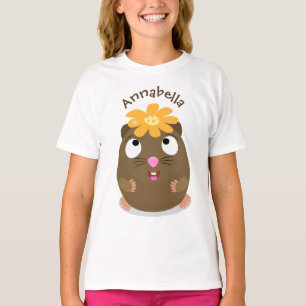 かわいいモルモットhappy cartoonイラストレーション tシャツ