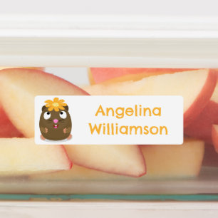 かわいいモルモットhappy cartoon パーソナライズされた ラベル