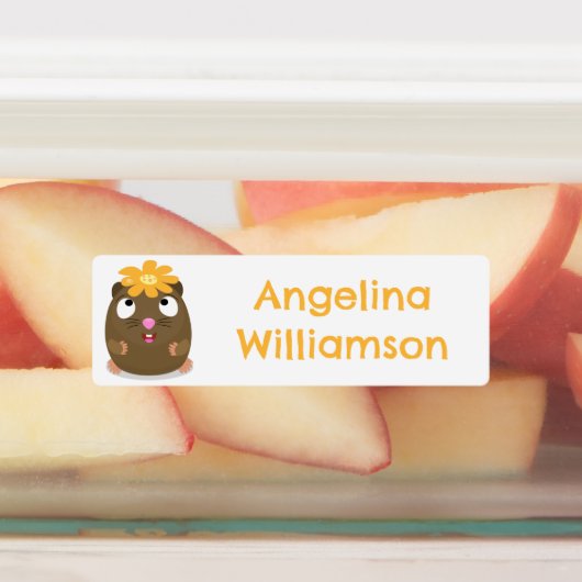 かわいいモルモットhappy cartoon パーソナライズされた ラベル (貼付)