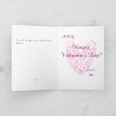 かわいいモルモットinピンクの花バレンタインデー シーズンカード (内部)