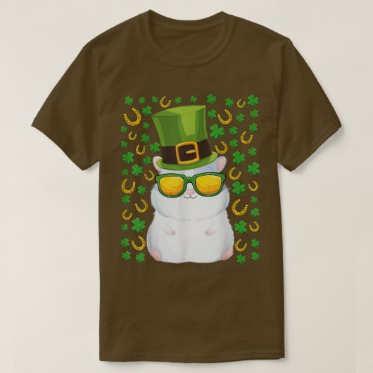 かわいいモルモットst patricks dayハットシャムロックグイン tシャツ (デザイン正面)