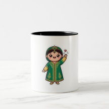 かわいいモロッコのカフタン 伝統的な緑のドレス