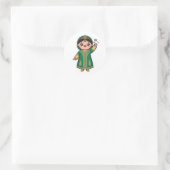 かわいいモロッコのカフタン 伝統的な緑のドレス ラウンドシール (バッグ)