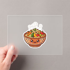 かわいいモロッコのクスクス料理ボウルのステッカー アクリル招待状