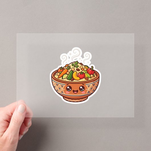 かわいいモロッコのクスクス料理ボウルのステッカー アクリル招待状 (インサイチュ (ポータブル))