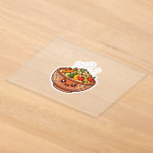 かわいいモロッコのクスクス料理ボウルのステッカー アクリル招待状 (レイダウン)
