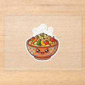 かわいいモロッコのクスクス料理ボウルのステッカー アクリル招待状 (正面)