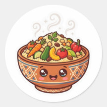 かわいいモロッコのクスクス料理ボウルのステッカー