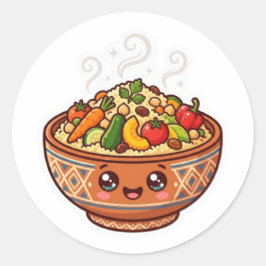 かわいいモロッコのクスクス料理ボウルのステッカー ラウンドシール