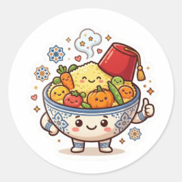 かわいいモロッコのクスクス - 可愛い伝統料理 S ラウンドシール