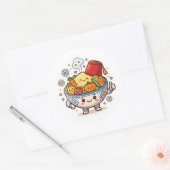 かわいいモロッコのクスクス - 可愛い伝統料理 S ラウンドシール (封筒)