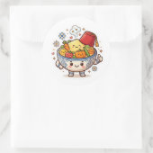 かわいいモロッコのクスクス - 可愛い伝統料理 S ラウンドシール (バッグ)