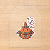 かわいいモロッコのタジン料理文化ステッカー アクリル招待状 (正面)