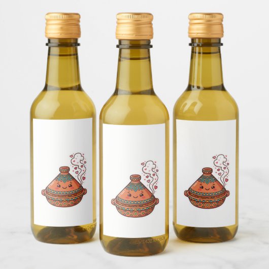 かわいいモロッコのタジン料理文化ステッカー ワインラベル (ボトル)