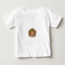 かわいいモロッコの花嫁の王冠の伝統的なステッカー ベビーTシャツ
