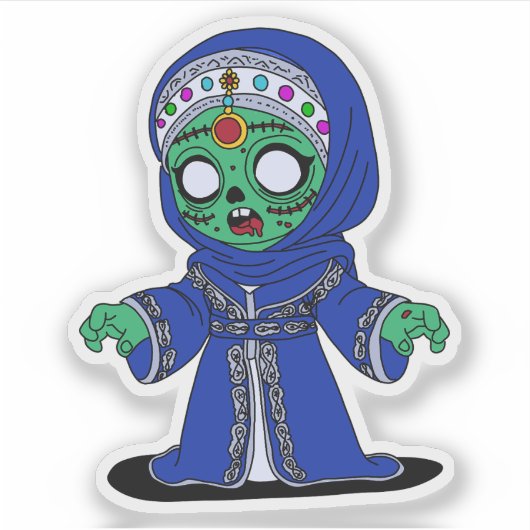 かわいいモロッコゾンビ シール (正面)