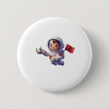 かわいいモロッコ人宇宙飛行士 かわいい 3D ステッカー