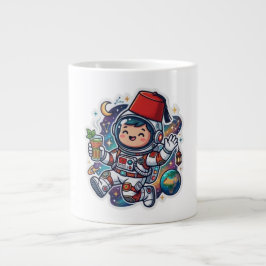 かわいいモロッコ宇宙飛行士ミントティーフェズステッカー ジャンボコーヒーマグカップ
