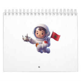かわいいモロッコ宇宙飛行士 かわいい 3D ステッカー カレンダー