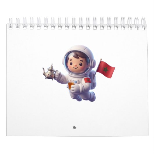 かわいいモロッコ宇宙飛行士 かわいい 3D ステッカー カレンダー (カバー)