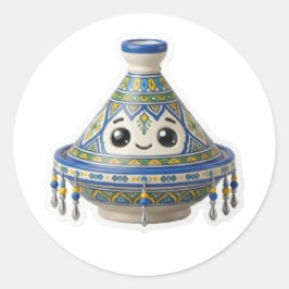 かわいいモロッコ風かわいいタジン鍋ステッカー ラウンドシール