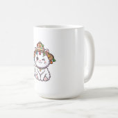 かわいいモロッコ風の白猫+伝統的な北部の コーヒーマグカップ (正面右)