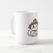 かわいいモロッコ風の白猫+伝統的な北部の コーヒーマグカップ (正面左)