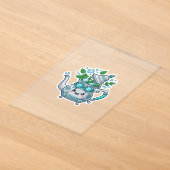 かわいいモロッコ アイスミントティー サマー ステッカー アクリル招待状 (レイダウン)
