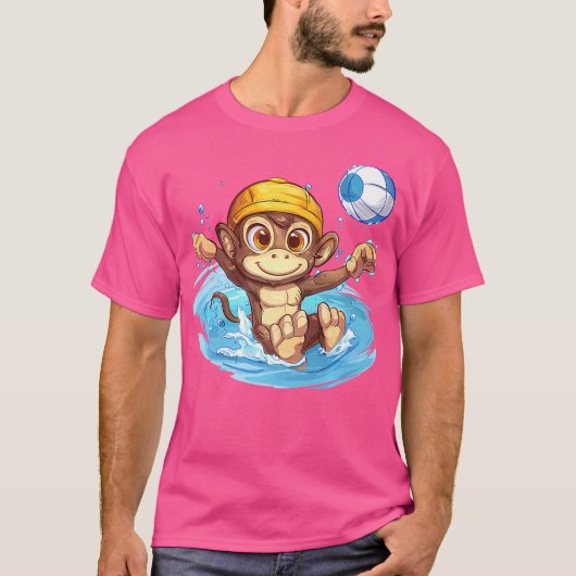 かわいいモンキーウォーターポロ Tシャツ (正面)