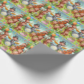 かわいいモンキーオーケストラ2歳の誕生日ボーイベビー ラッピングペーパー (角)