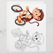 かわいいモンキーカラーリングページ (正面/裏面)