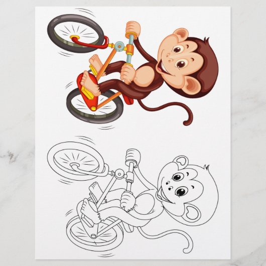 かわいいモンキーカラーリングページ チラシ (正面)