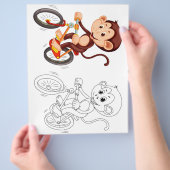 かわいいモンキーカラーリングページ チラシ (手)