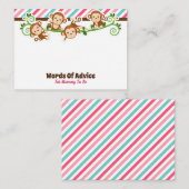 かわいいモンキーガールジャングルアドバイスカードベビーシャワー ノートカード (正面/裏面)