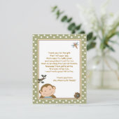 かわいいモンキーグリーン/ブラウンサンキューカード サンキューカード (スタンド正面)