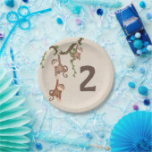 かわいいモンキーズ子どもの誕生日 ペーパープレート (パーティー)