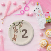 かわいいモンキーズ子どもの誕生日 ペーパープレート (パーティー)