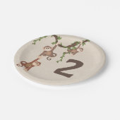 かわいいモンキーズ子どもの誕生日 ペーパープレート (アングル)