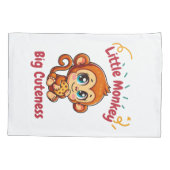 かわいいモンキーチンパンジー食べのクッキーの漫画 枕カバー (裏面-左)