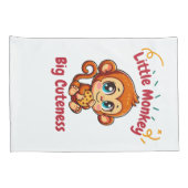 かわいいモンキーチンパンジー食べのクッキーの漫画 枕カバー (裏面-右)