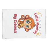 かわいいモンキーチンパンジー食べのクッキーの漫画 枕カバー (正面右)