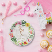 かわいいモンキートロピカルフローラガールベビーシャワー ペーパープレート (パーティー)