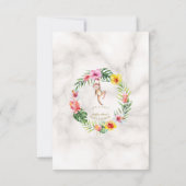 かわいいモンキートロピカルフローラボーイベビーシャワー 出欠カード (裏面)