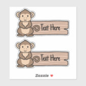 かわいいモンキーラベル シール (シート)