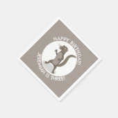 かわいいモングースパーソナライズされたの誕生日 スタンダードカクテルナプキン (角)