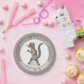 かわいいモングースパーソナライズされたの誕生日 ペーパープレート (パーティー)