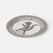 かわいいモングースパーソナライズされたの誕生日 ペーパープレート (アングル)